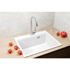 Кухонная мойка Marblan Comfort 60 (серый, с сифоном и колландером)