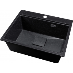 Кухонная мойка Marblan Comfort 60 (черный, с сифоном и колландером)