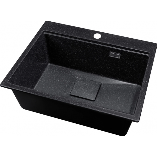 Кухонная мойка Marblan Comfort 60 (черный, с сифоном и колландером)