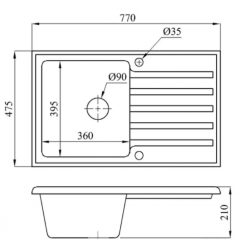 Кухонная мойка БелЭворс Styl L (черный)
