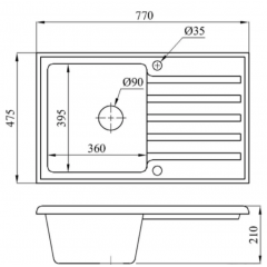 Кухонная мойка БелЭворс Styl L (темно-бежевый)