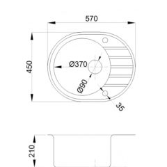Кухонная мойка БелЭворс New Lux L (антрацит)