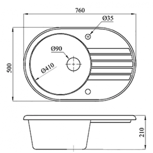 Кухонная мойка БелЭворс Rondo L (серый)