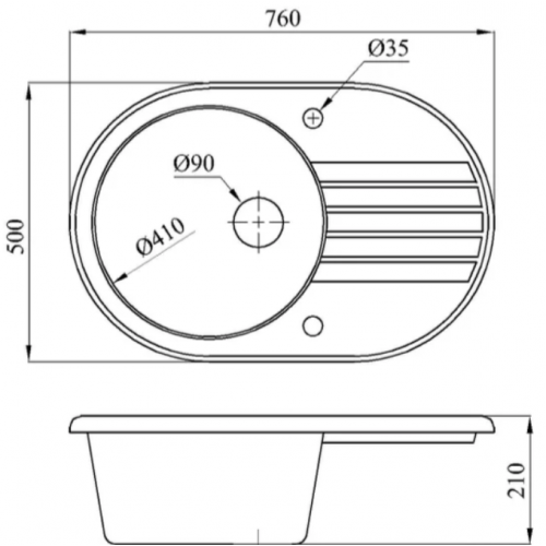 Кухонная мойка БелЭворс Rondo L (антрацит)