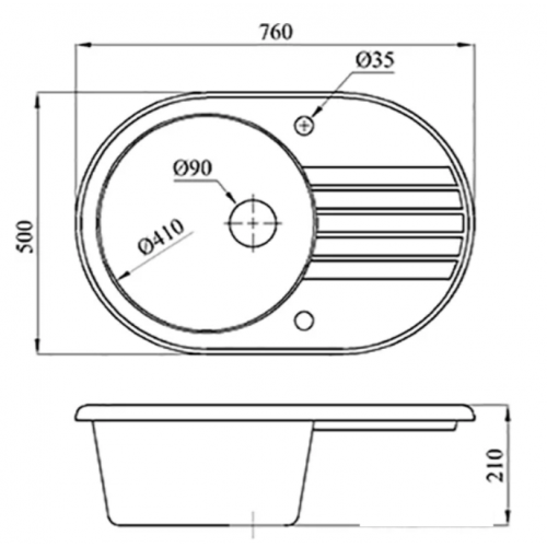 Кухонная мойка БелЭворс Rondo L (белый)