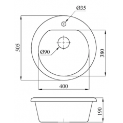 Кухонная мойка БелЭворс NIKA (белый мрамор)