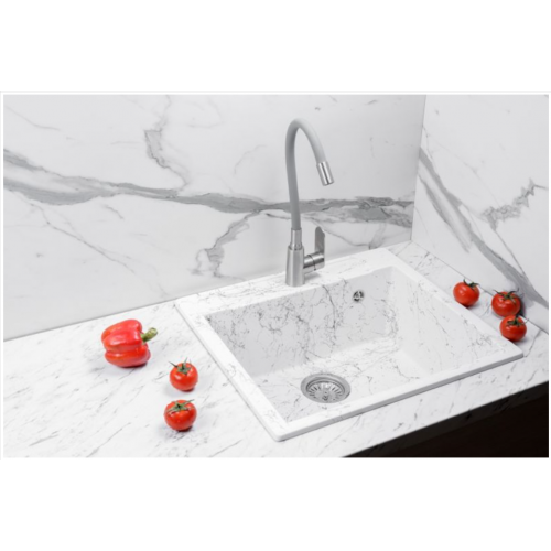 Кухонная мойка БелЭворс CUBI (белый мрамор)