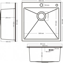 Кухонная мойка Schtoff Best Premium Silver 5550