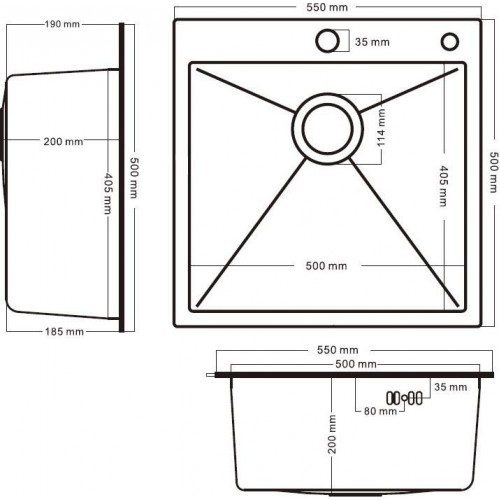 Кухонная мойка Schtoff Best Premium Silver 5550