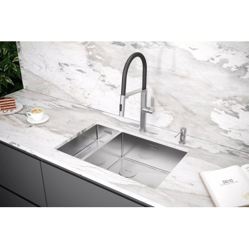 Кухонная мойка Paulmark Next 69/2S Uni PM226944-BSR (стальной/брашированная сталь)