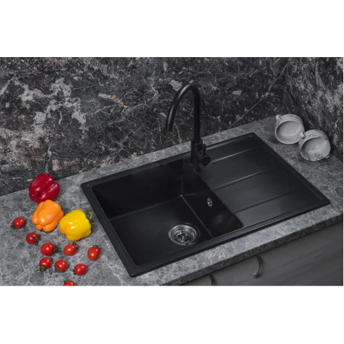 Кухонная мойка Marblan Magnum L (оникс, с сифоном)
