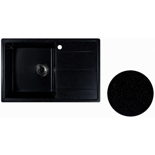 Кухонная мойка Marblan Magnum L (черный, с сифоном)