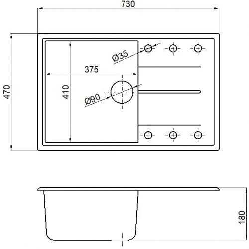Кухонная мойка Marblan Magnum L (бежевый, с сифоном)