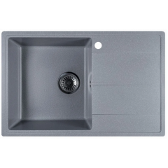 Кухонная мойка Marblan Magnum L (серебристый, с сифоном)