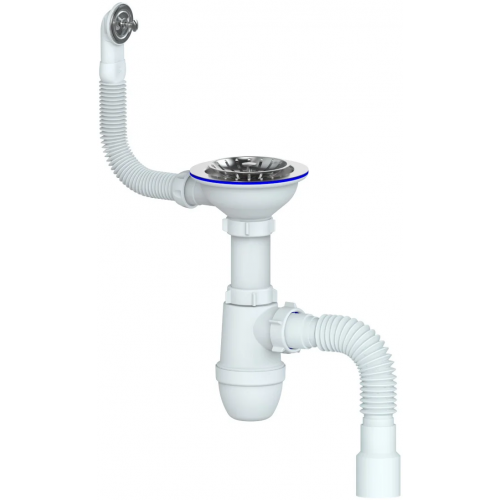 Кухонная мойка Marblan Magnum L (иней, с сифоном)