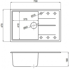 Кухонная мойка Marblan Magnum L (серый, с сифоном)