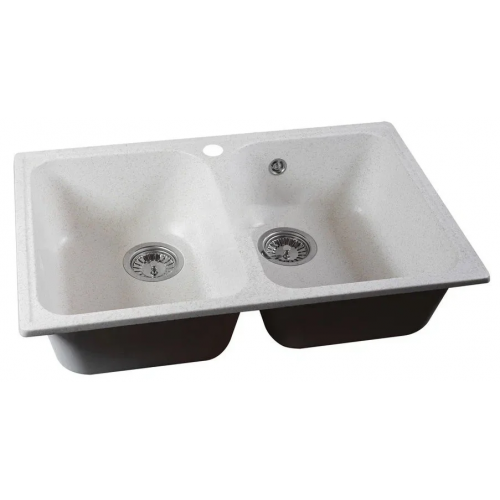 Кухонная мойка Marblan Duas (бежевый, с сифоном)