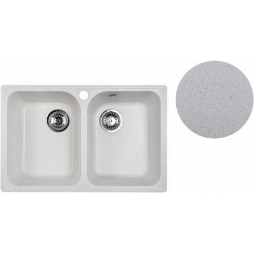 Кухонная мойка Marblan Duas (бежевый, с сифоном)