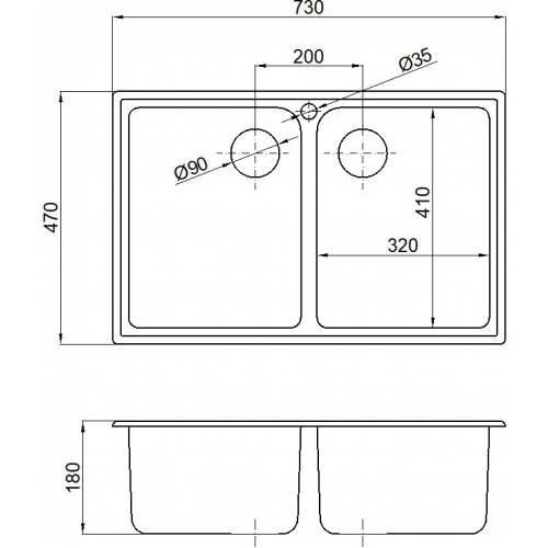 Кухонная мойка Marblan Duas (бежевый, с сифоном)
