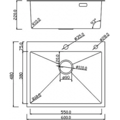 Кухонная мойка Roxen Snake 560220-60-BRS бронзовая/текстурная (с коландером и дозатором)