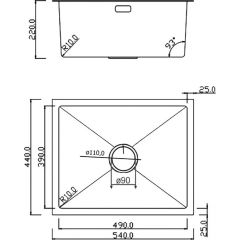 Кухонная мойка Roxen Uno 560210-54-BRS PVD бронзовая/текстурная (с ролл-матом и дозатором)