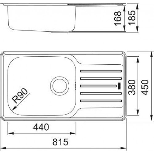 Кухонная мойка Franke LNX 611-82 101.0736.118 (стальной)