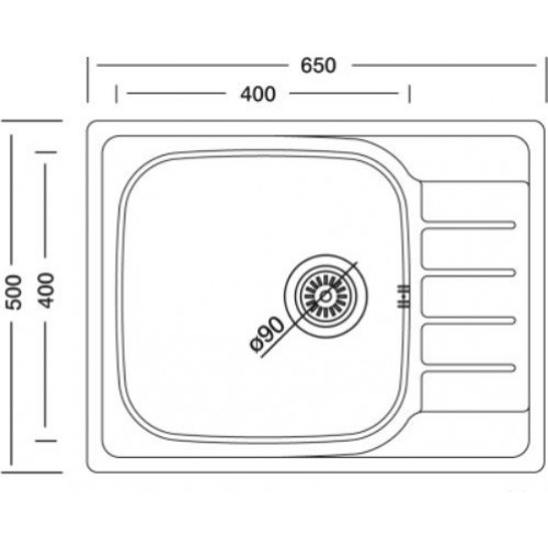 Кухонная мойка КромРус N-280 RUS чаша слева (без сифона)