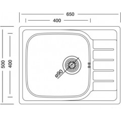 Кухонная мойка КромРус N-280 RUS чаша справа (без сифона)