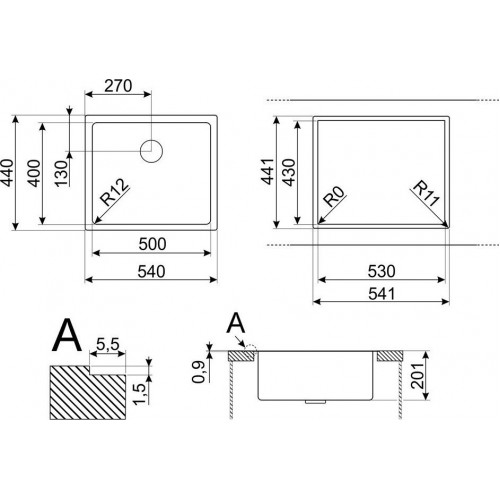 Кухонная мойка Smeg VR12S50
