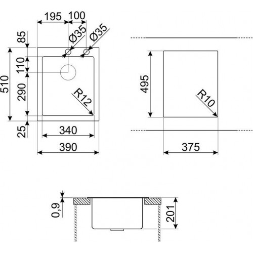 Кухонная мойка Smeg VR12S34RS