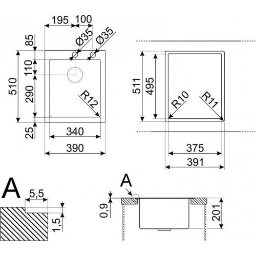 Кухонная мойка Smeg VR12S34RS