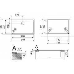 Кухонная мойка Smeg VR12S70