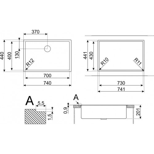 Кухонная мойка Smeg VR12S70