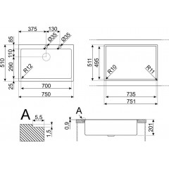Кухонная мойка Smeg VR12S70RS