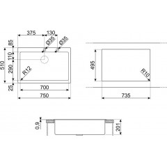 Кухонная мойка Smeg VR12S70RS