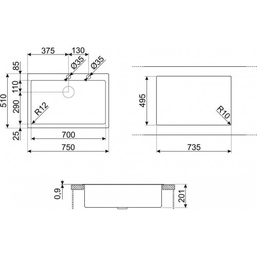 Кухонная мойка Smeg VR12S70RS