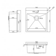 Кухонная мойка ARFEKA ECO AR мойка 500*500, коландер, дозатор GOLD DECOR