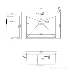 Кухонная мойка ARFEKA ECO AR мойка 600*500, коландер F, дозатор SATIN DECOR