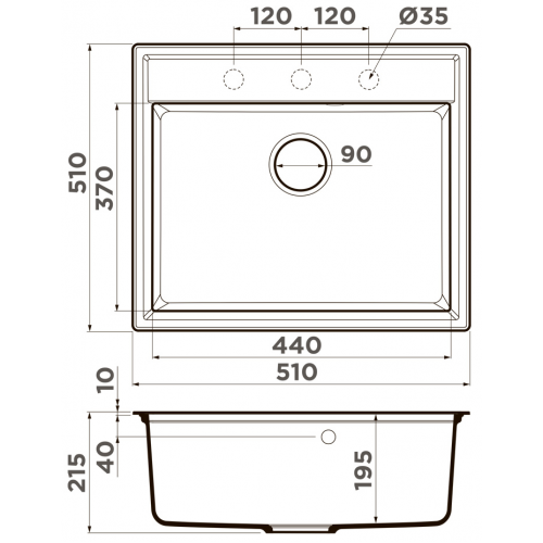 Кухонная мойка Omoikiri Daisen 57-PA пастила/Artgranit