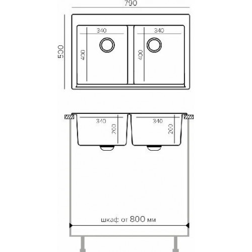 Кухонная мойка Polygran Brig 790 (белый хлопок)