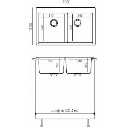 Кухонная мойка Polygran Brig 790 (кремовый)