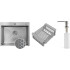 Кухонная мойка Schtoff Best Decor Silver 5550 + коландер KR-1 GREY + дозатор SD-1 SILVER
