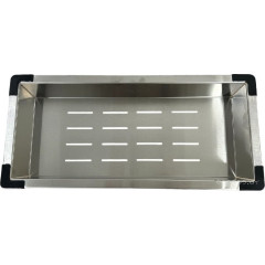 Кухонная мойка Schtoff Best Decor Silver 5550 + коландер металл K-1 BLACK + дозатор SD-1 GREY