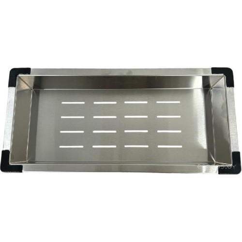 Кухонная мойка Schtoff Best Decor Silver 5550 + коландер металл K-1 BLACK + дозатор SD-1 GREY