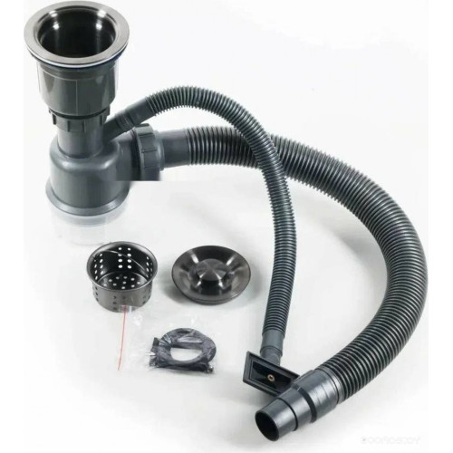 Кухонная мойка Schtoff Best Decor Silver 5550 + коландер металл K-1 BLACK + дозатор SD-1 GREY