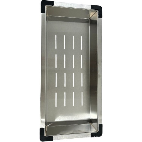 Кухонная мойка Schtoff Best Silver 6050 + коландер металл K-1 BLACK + дозатор SD-1 SILVER