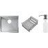 Кухонная мойка Schtoff Undermount Best Decor Silver 4545 + коландер KR-1 GREY + дозатор SD-1 GREY