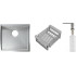 Кухонная мойка Schtoff Undermount Best Decor Silver 4545 + коландер KR-1 GREY + дозатор SD-1 SILVER