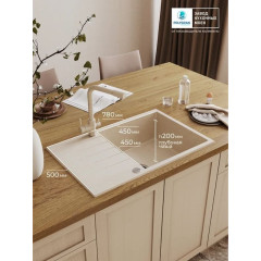 Кухонная мойка Polygran Deka 780 (кремовый)