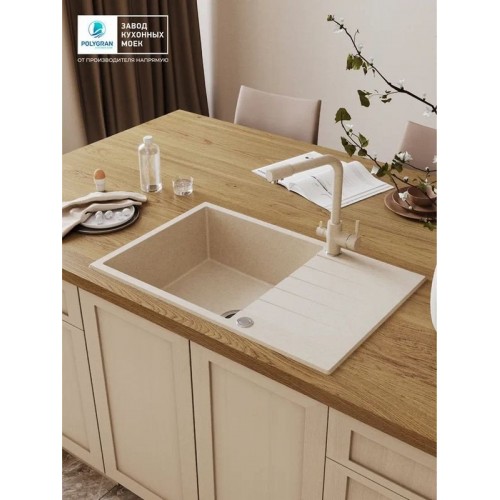 Кухонная мойка Polygran Deka 780 (кремовый)